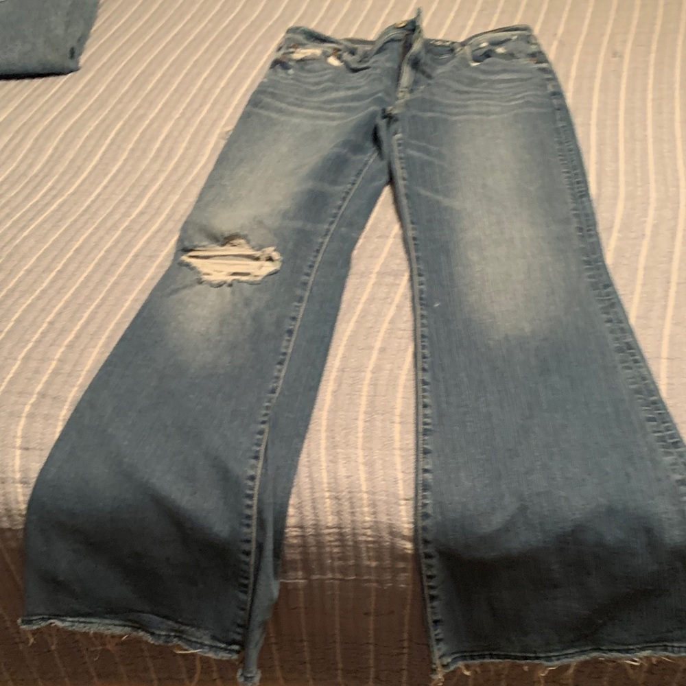American Eagle Outfitters Blue Flare Wide Leg Jeans